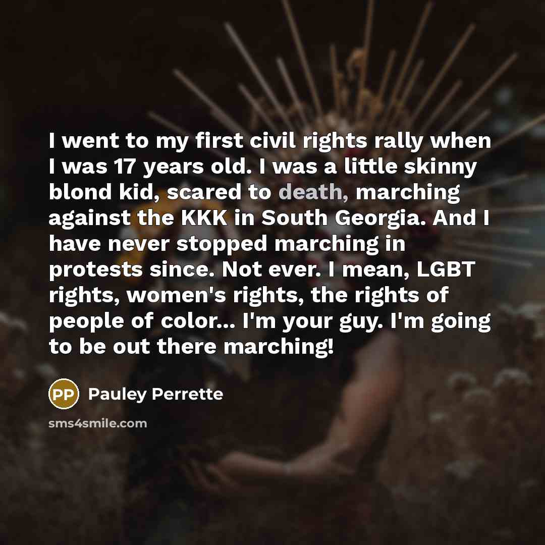“I went to my first civil rights rally when I…” quote by Pauley Perrette