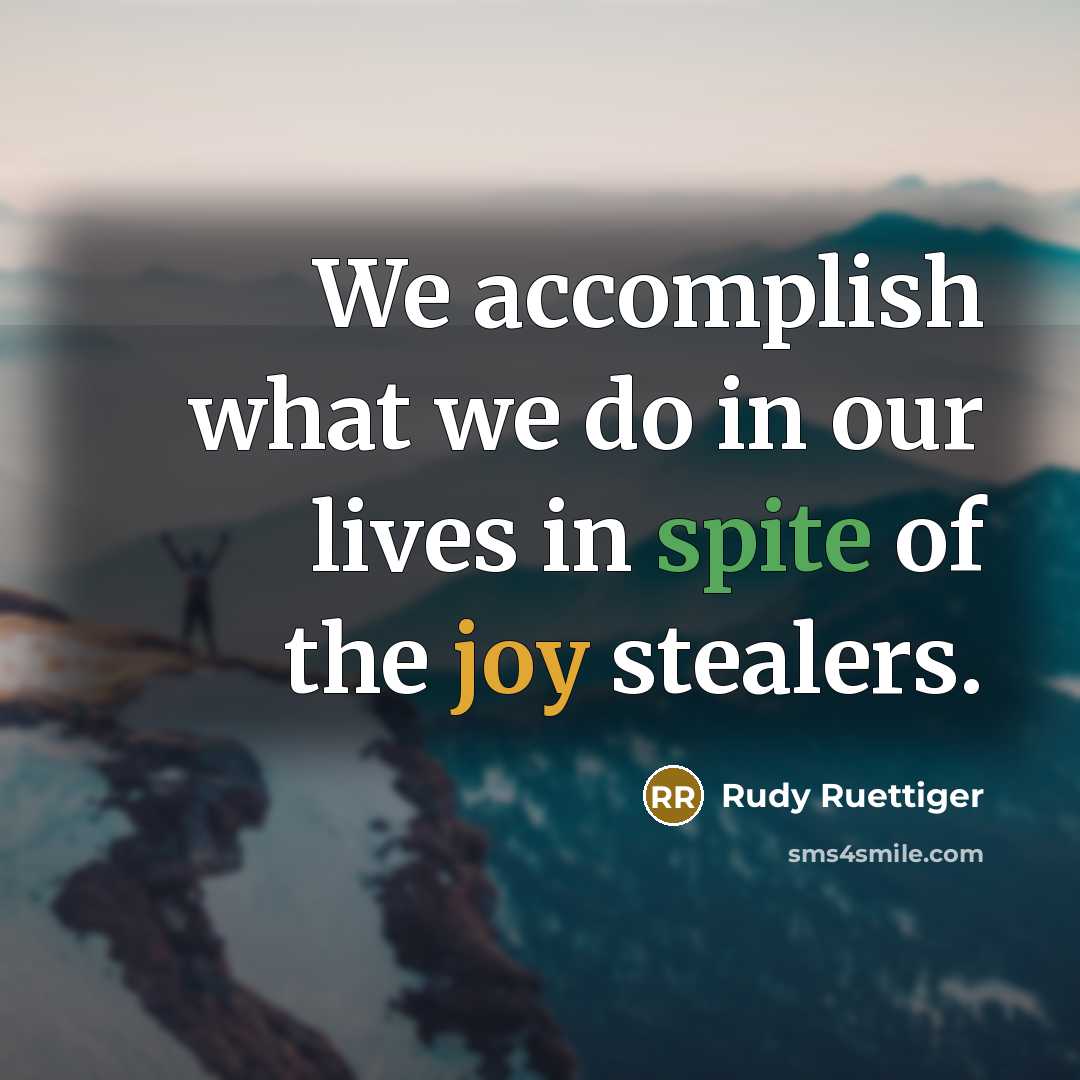 “We accomplish what we do in our lives in spite…” quote by Rudy Ruettiger