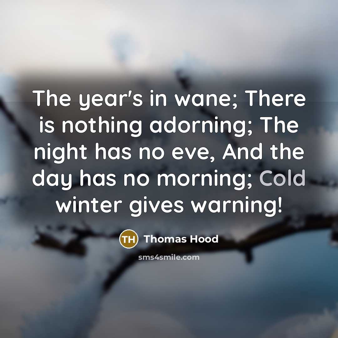 “The year's in wane; There is nothing adorning; The night…” quote by Thomas Hood