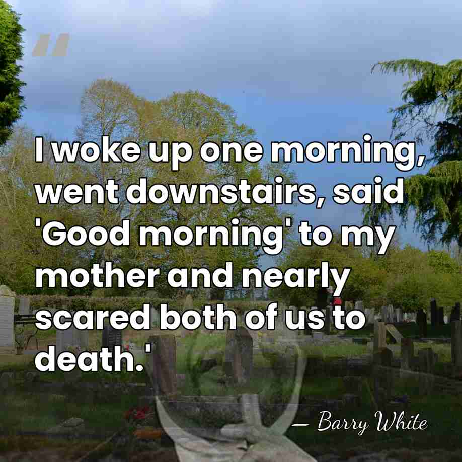 I woke up one morning, went downstairs, said 'Good morning' to my&hellip; - Barry White