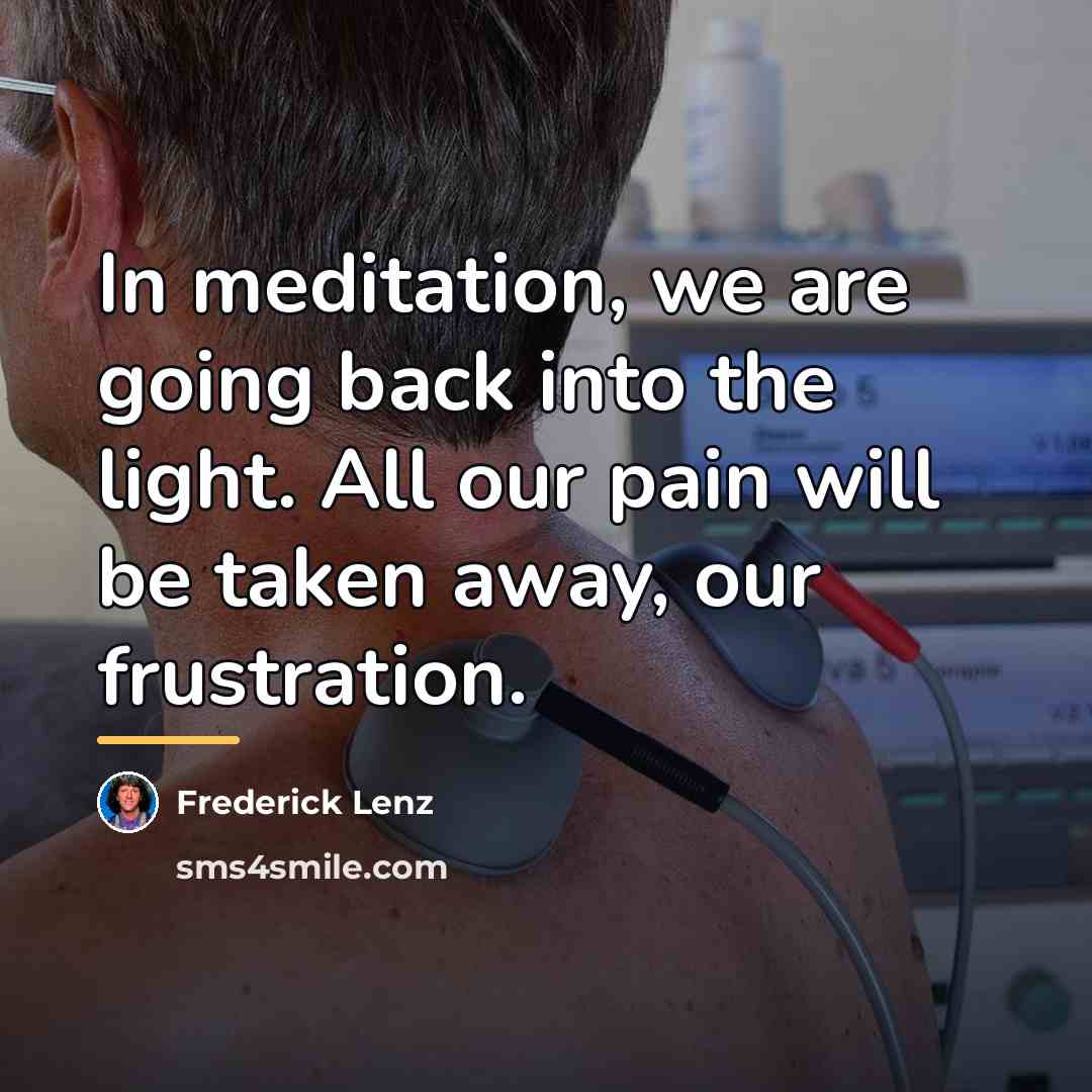 “In meditation, we are going back into the light. All…” quote by Frederick Lenz