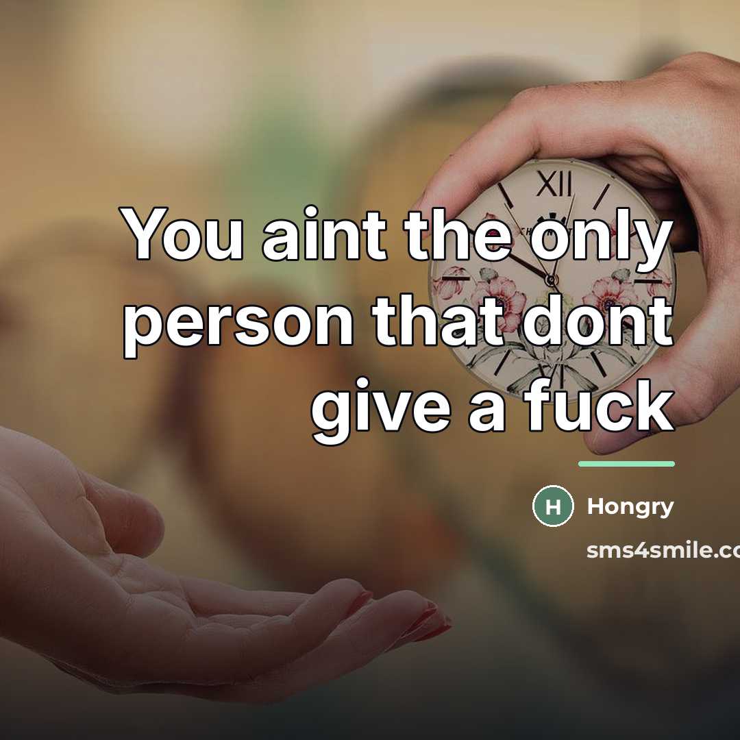 “You aint the only person that dont give a fuck…” quote by Hongry
