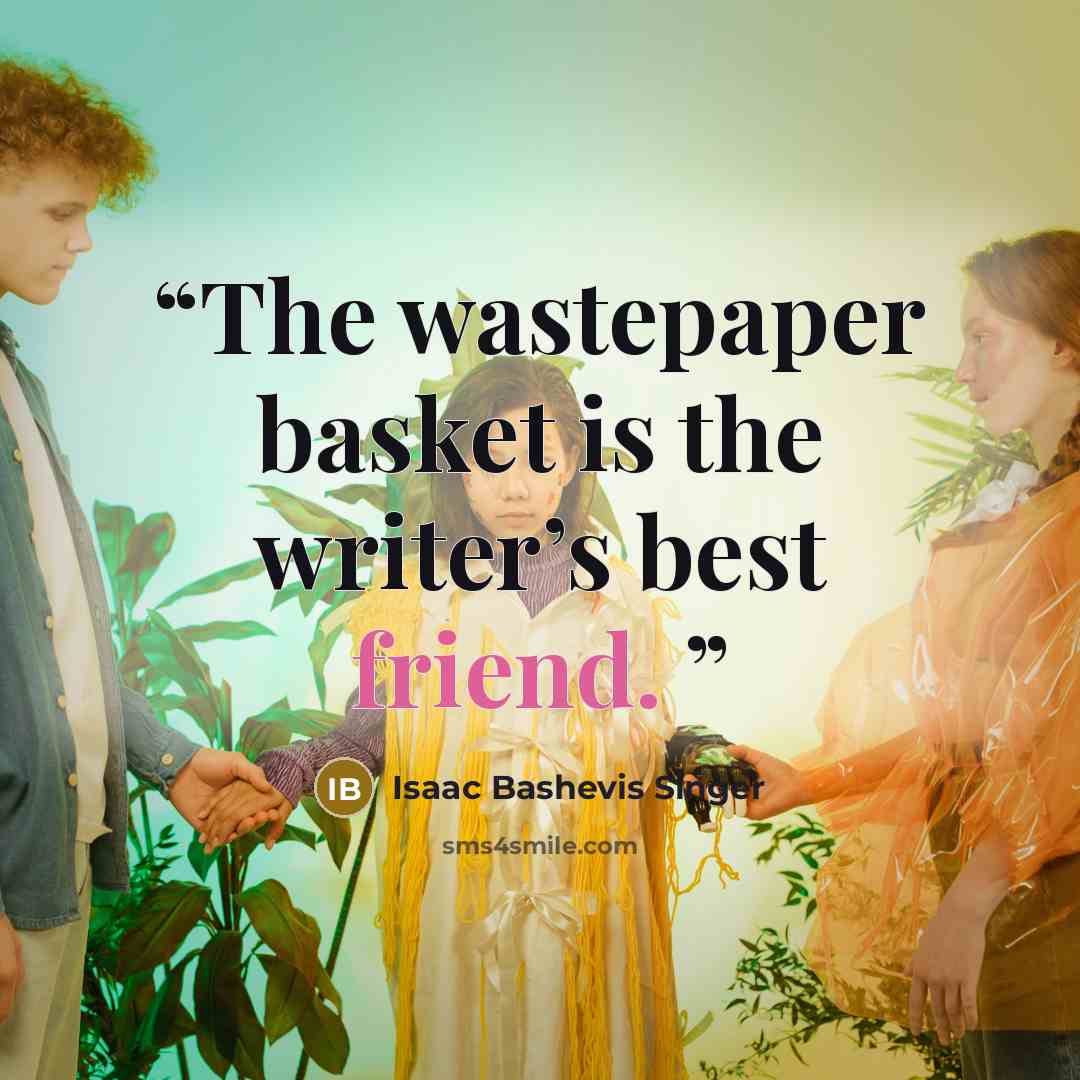 “The wastepaper basket is the writer’s best friend.” quote by Isaac Bashevis Singer