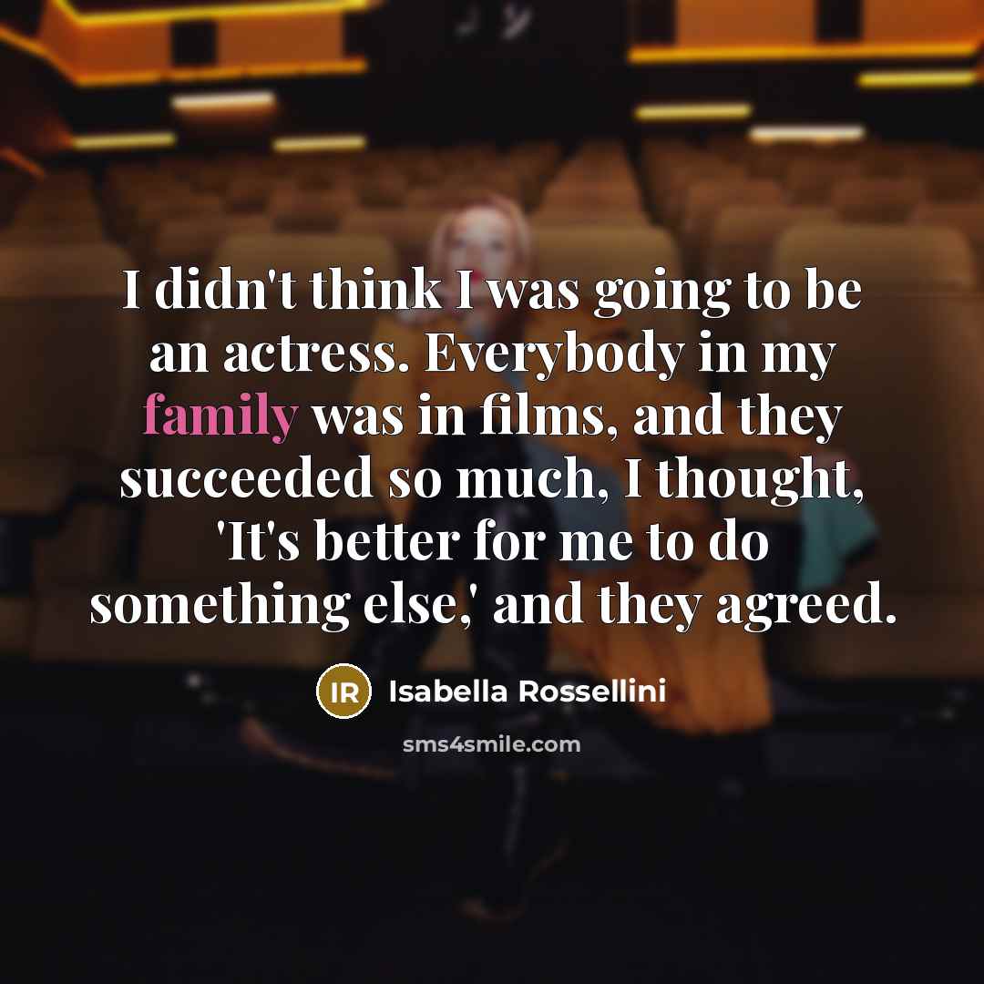 “I didn't think I was going to be an actress.…” quote by Isabella Rossellini