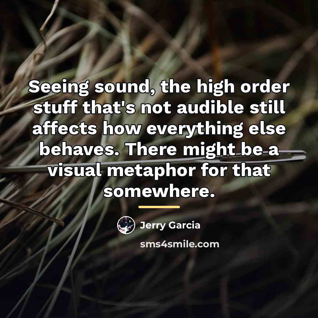 “Seeing sound, the high order stuff that's not audible still…” quote by Jerry Garcia