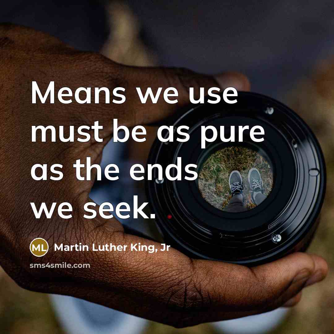 “Means we use must be as pure as the ends…” quote by Martin Luther King, Jr