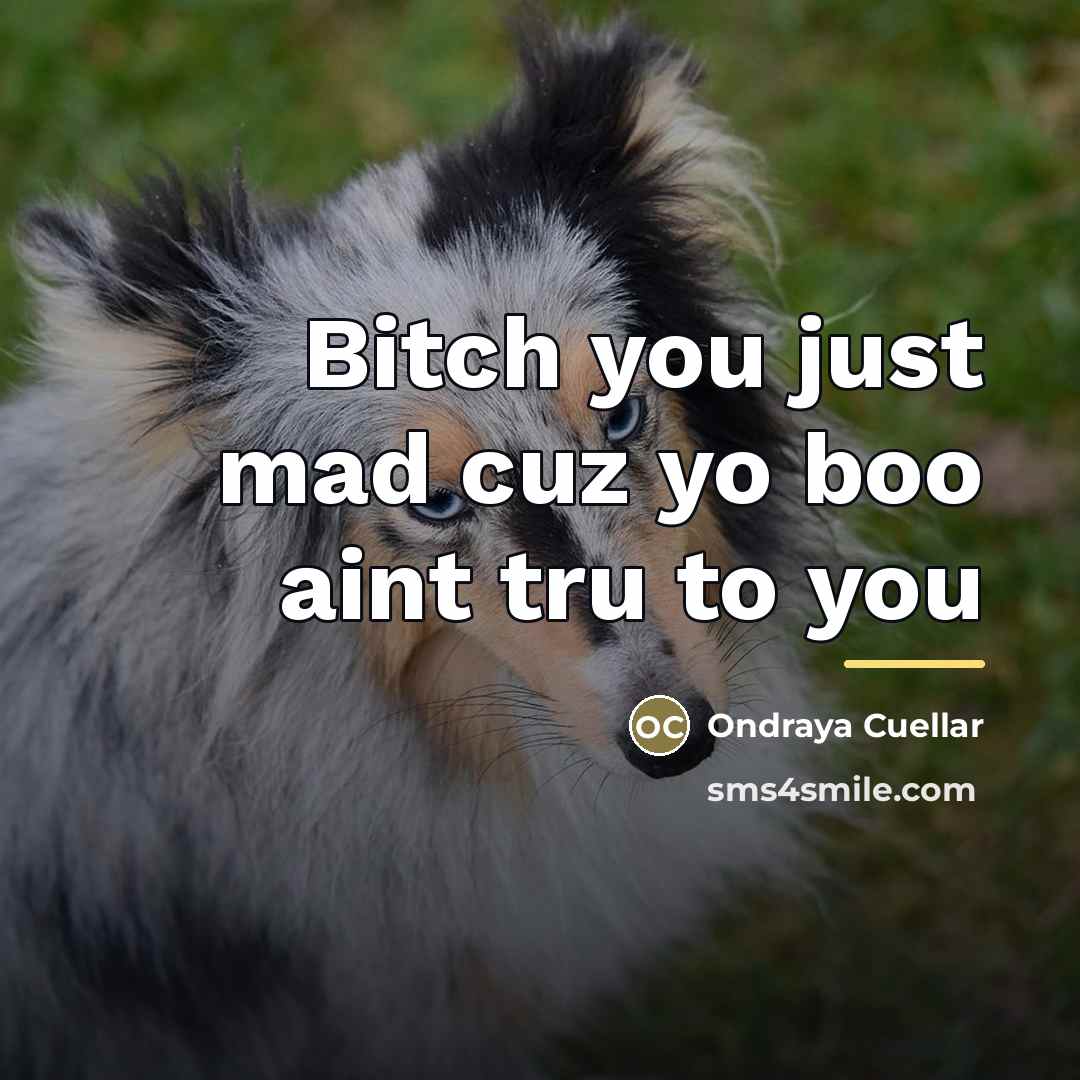 “Bitch you just mad cuz yo boo aint tru to…” quote by Ondraya Cuellar