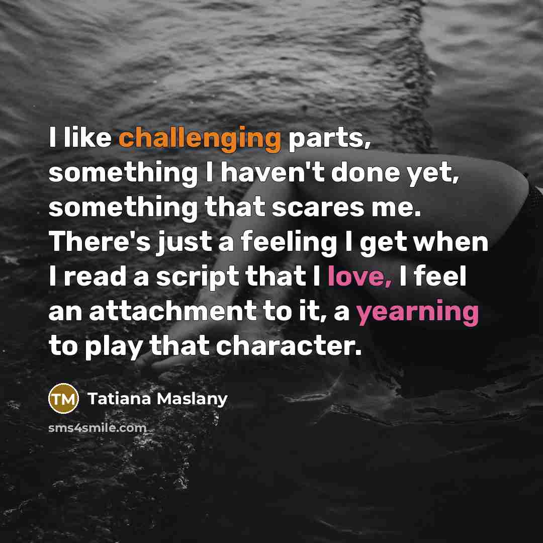 “I like challenging parts, something I haven't done yet, something…” quote by Tatiana Maslany