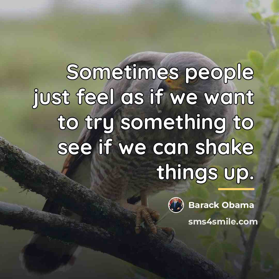 “Sometimes people just feel as if we want to try…” quote by Barack Obama