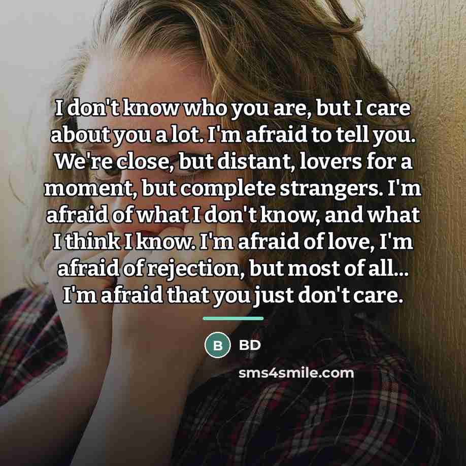 “I don't know who you are, but I care about…” quote by BD