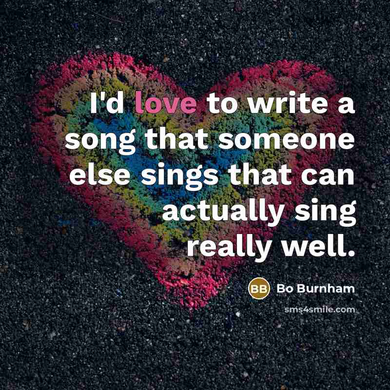 “I'd love to write a song that someone else sings…” quote by Bo Burnham