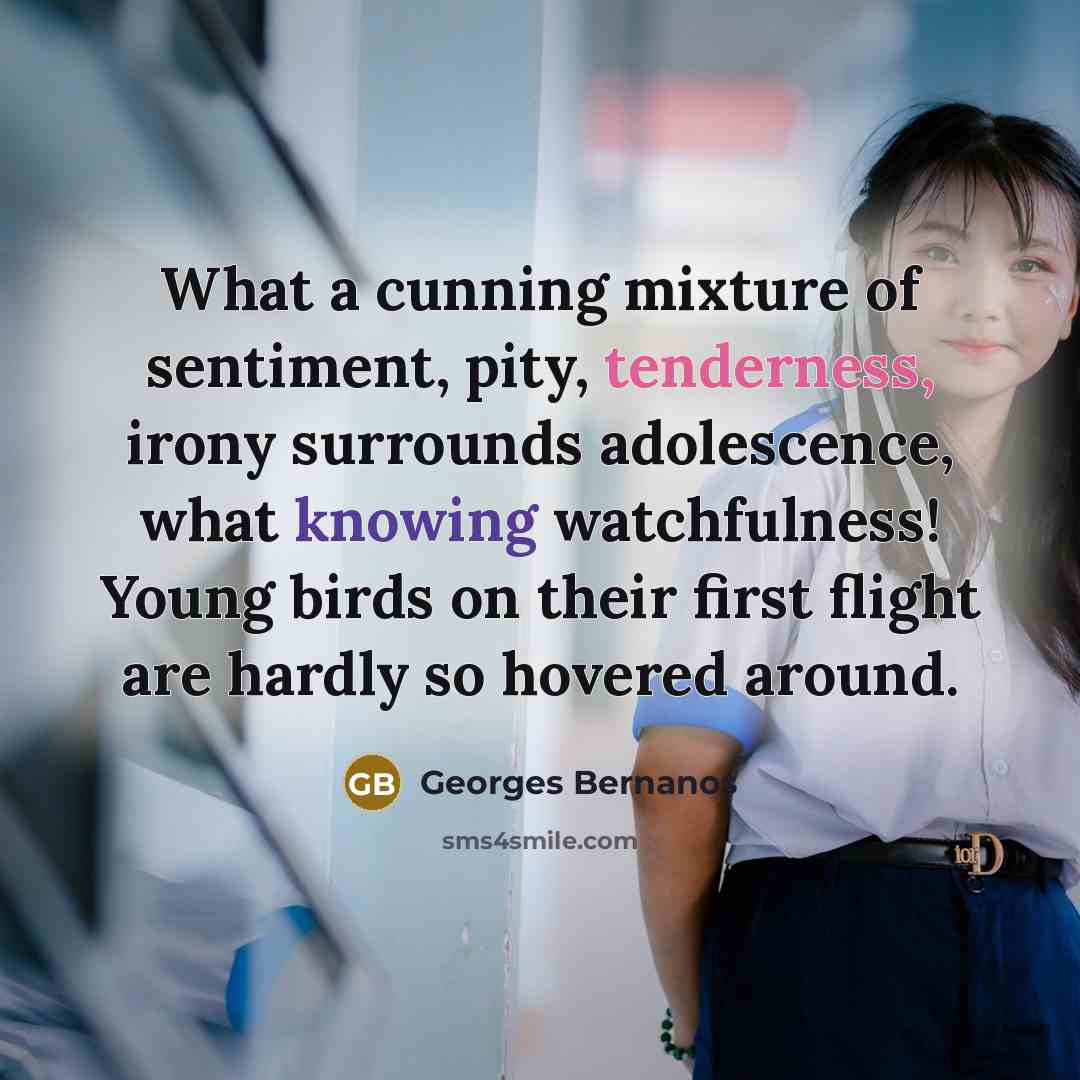 “What a cunning mixture of sentiment, pity, tenderness, irony surrounds…” quote by Georges Bernanos