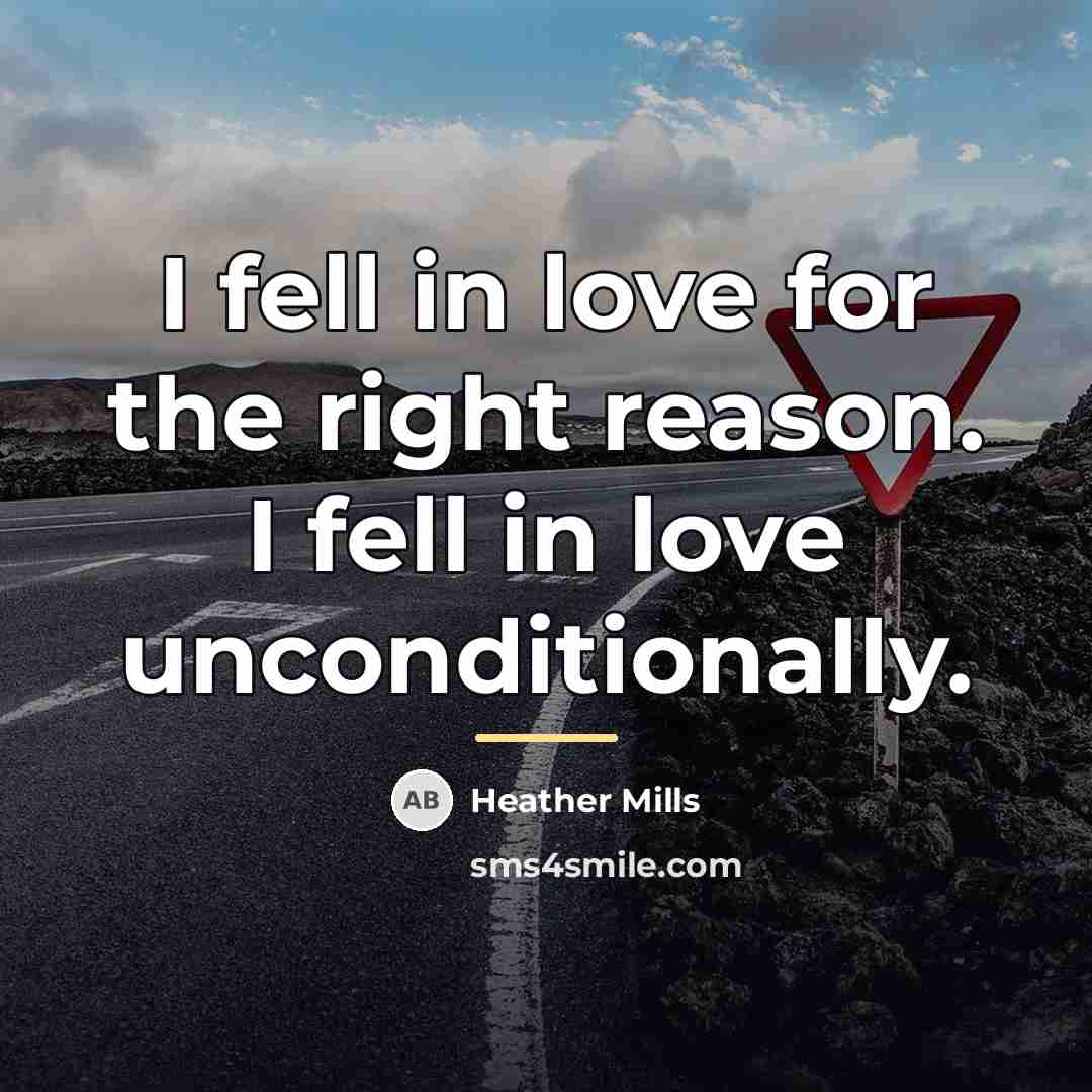 “I fell in love for the right reason. I fell…” quote by Heather Mills