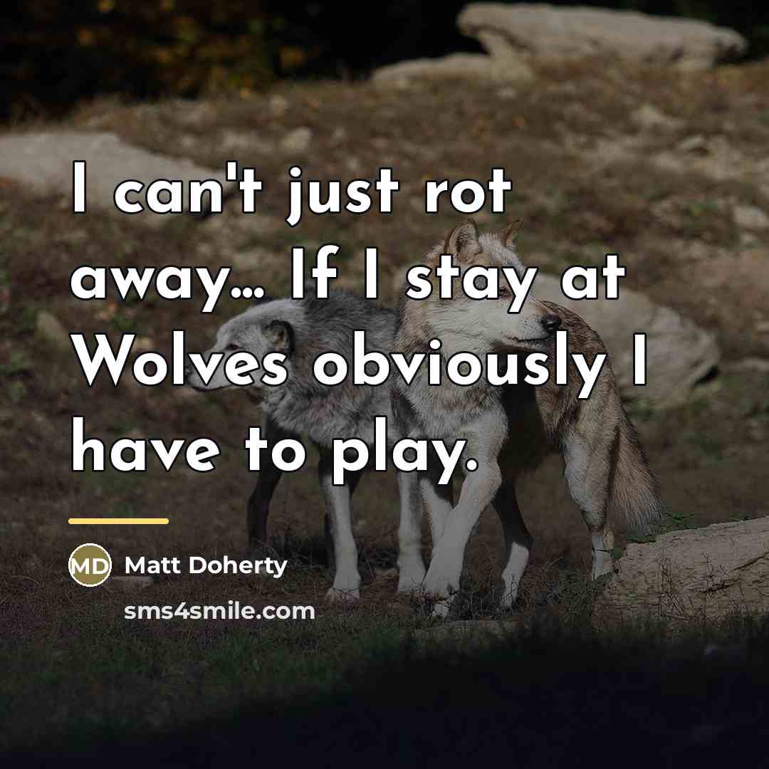 “I can't just rot away... If I stay at Wolves…” quote by Matt Doherty