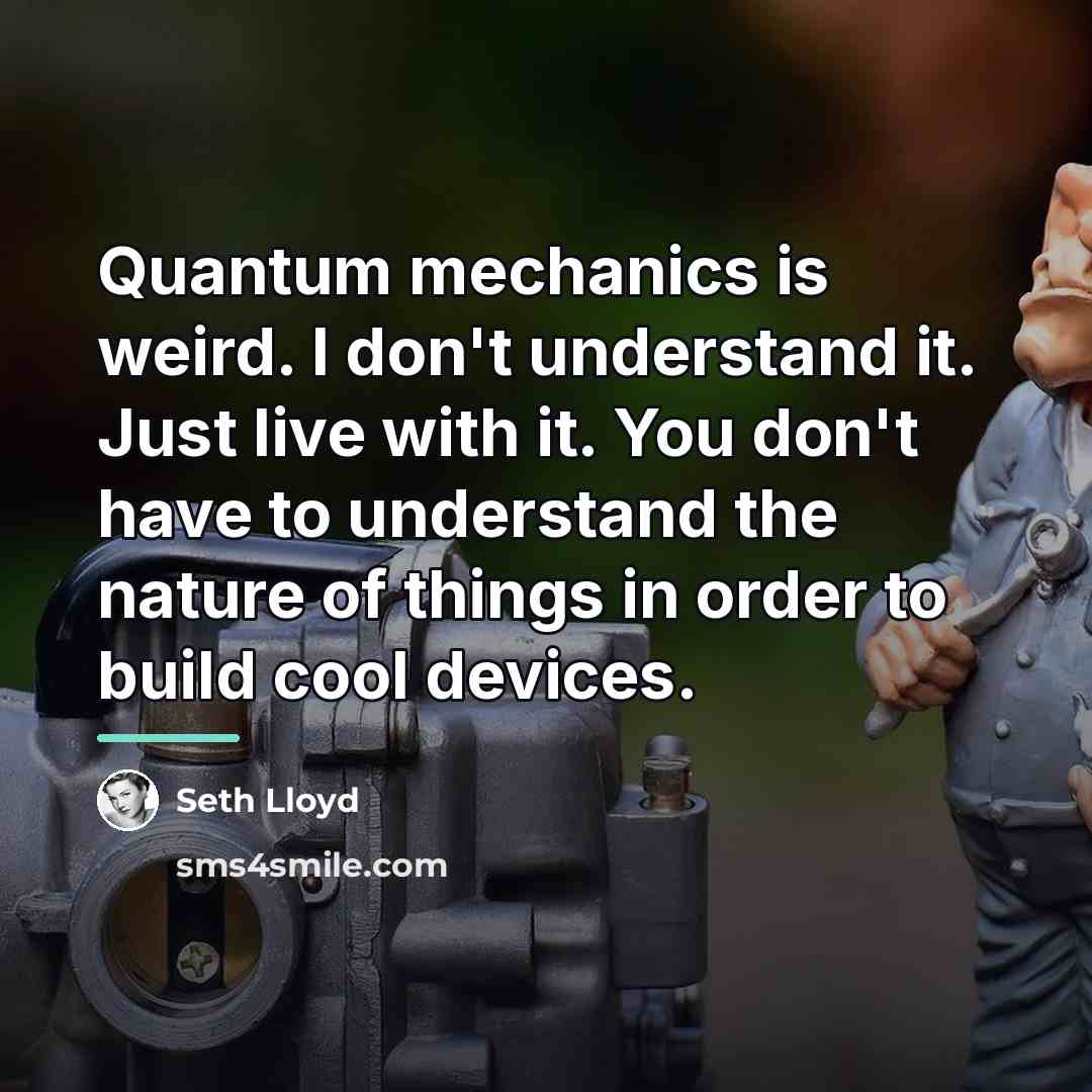 “Quantum mechanics is weird. I don't understand it. Just live…” quote by Seth Lloyd