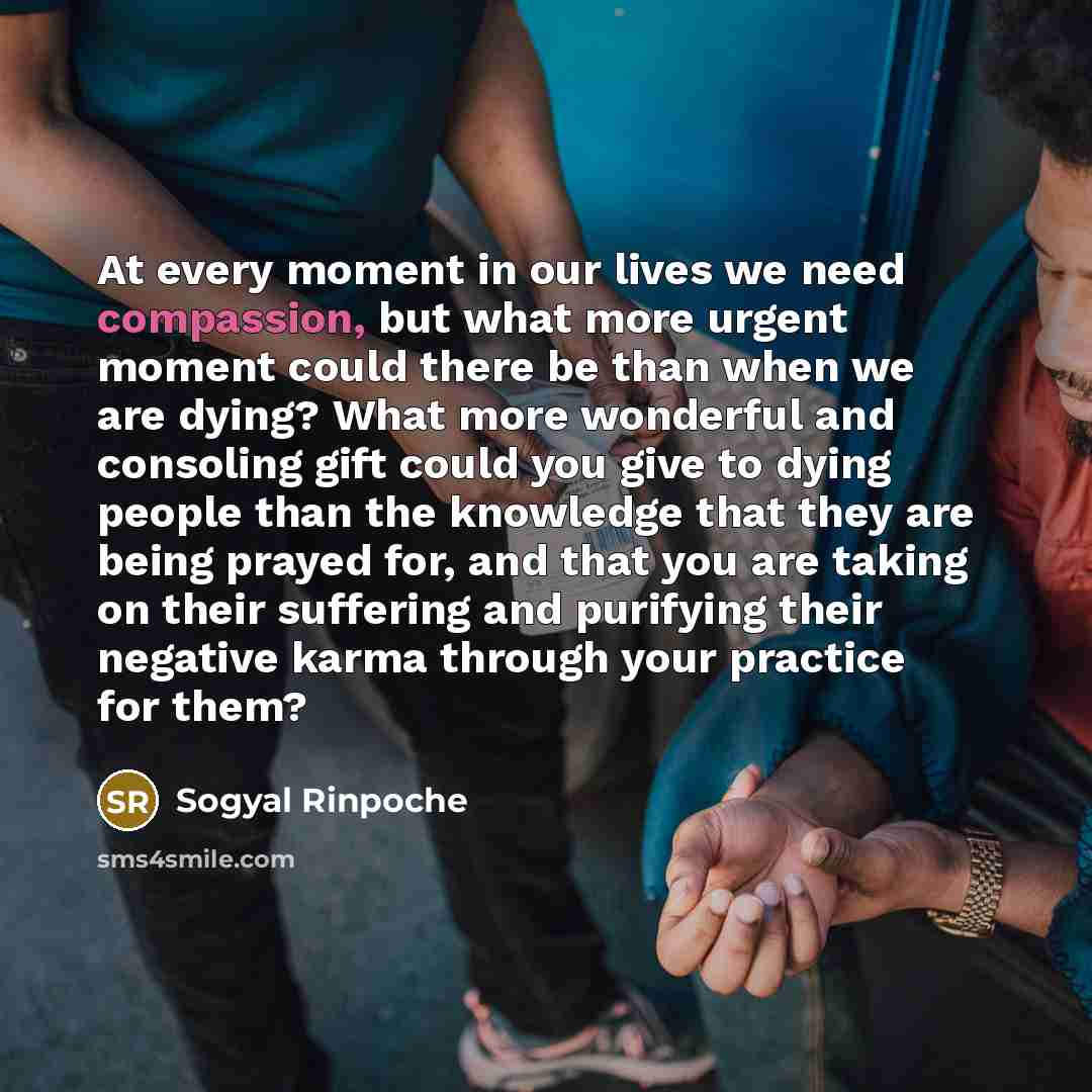“At every moment in our lives we need compassion, but…” quote by Sogyal Rinpoche