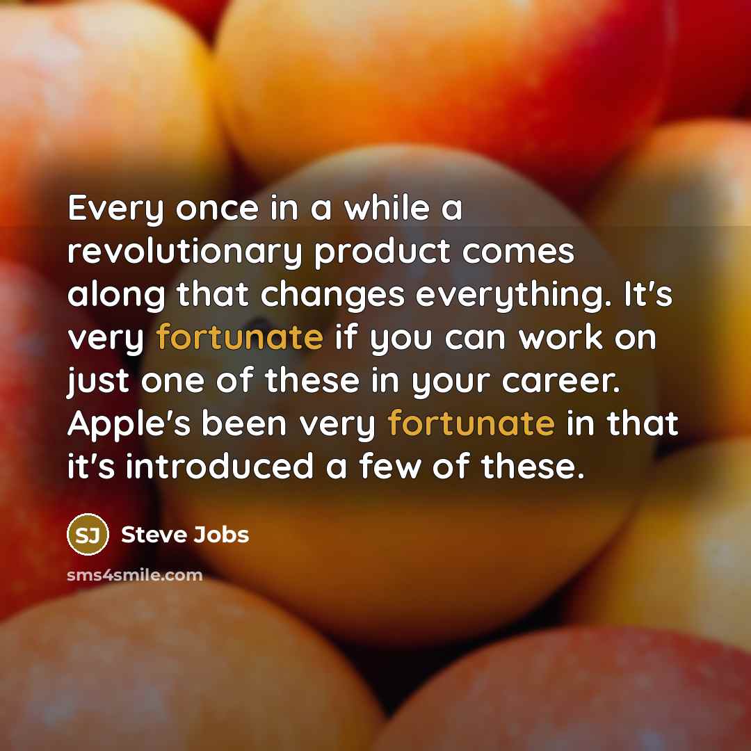 “Every once in a while a revolutionary product comes along…” quote by Steve Jobs