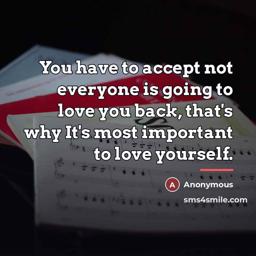 “You have to accept not everyone is going to love…” quote by Anonymous