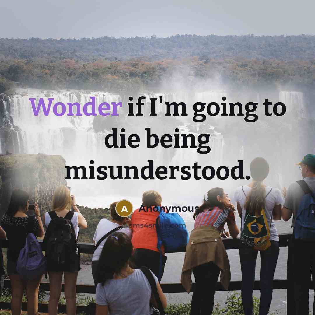 “Wonder if I'm going to die being misunderstood.…” quote by Anonymous