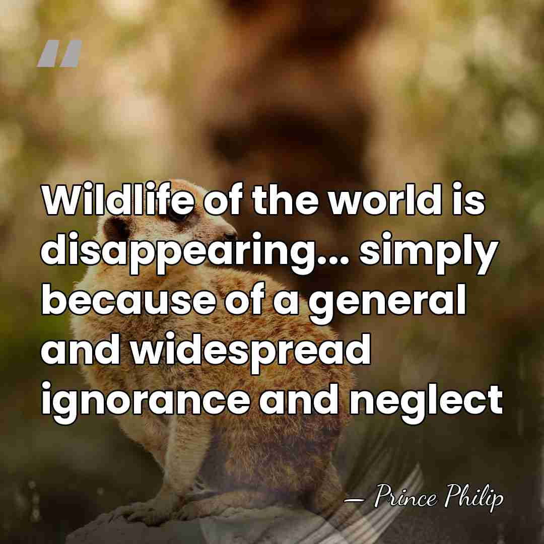 Wildlife of the world is disappearing... simply because of a general and&hellip; - Prince Philip