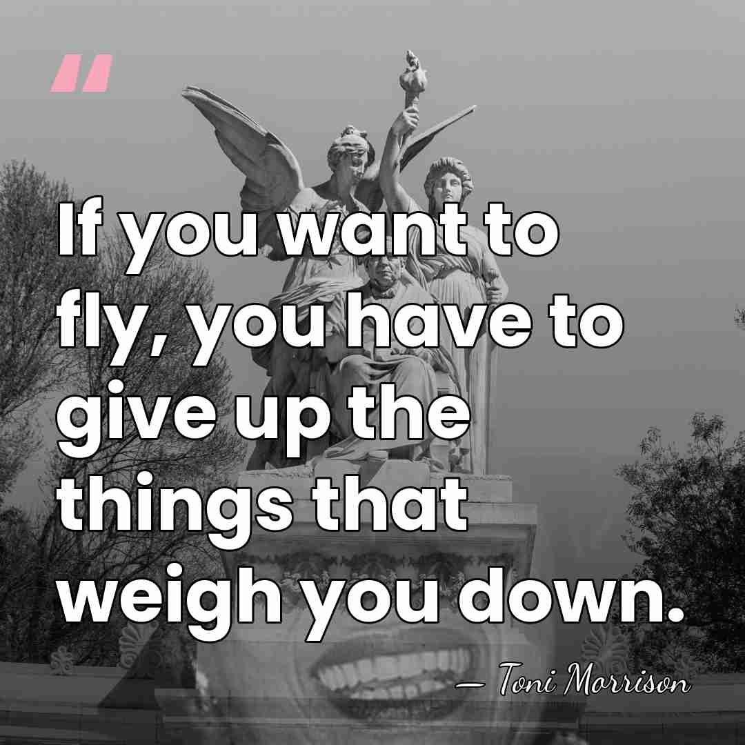 If you want to fly, you have to give up the things&hellip; - Toni Morrison