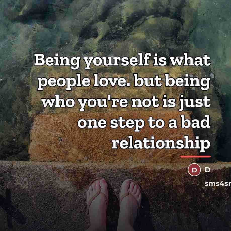 “Being yourself is what people love. but being who you're…” quote by D