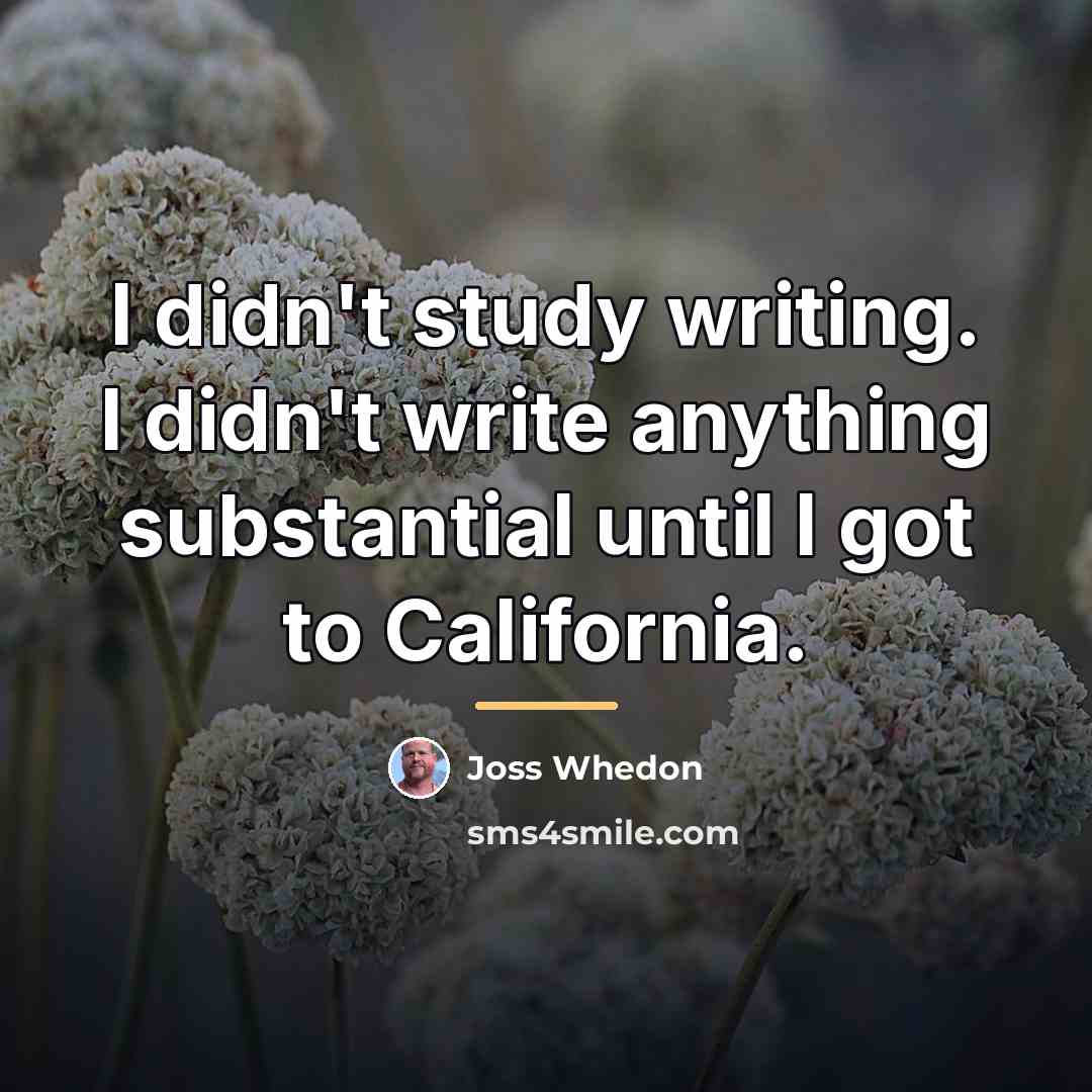 “I didn't study writing. I didn't write anything substantial until…” quote by Joss Whedon