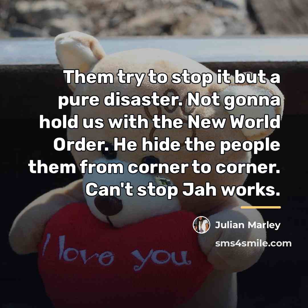 “Them try to stop it but a pure disaster. Not…” quote by Julian Marley