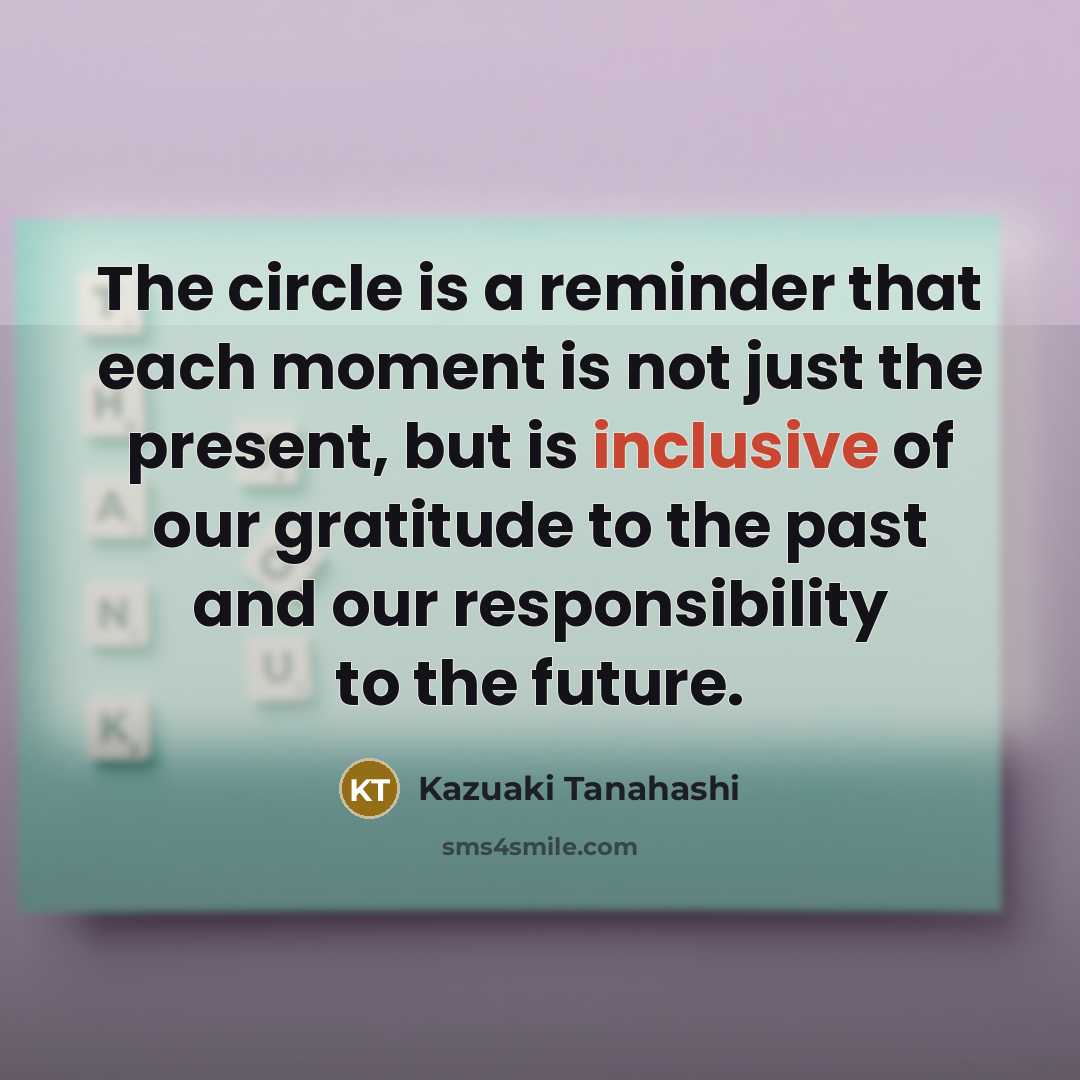 “The circle is a reminder that each moment is not…” quote by Kazuaki Tanahashi