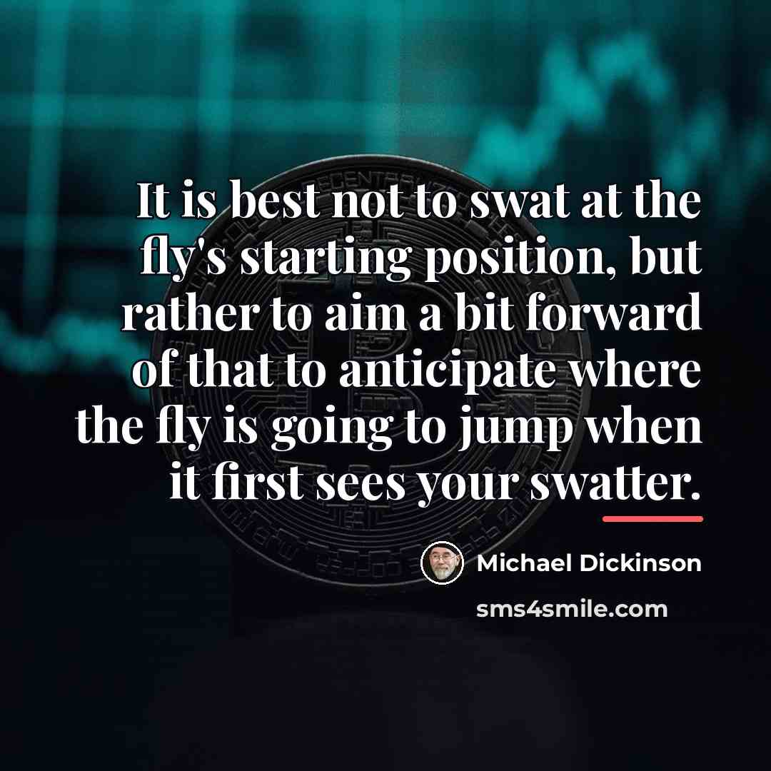 “It is best not to swat at the fly's starting…” quote by Michael Dickinson