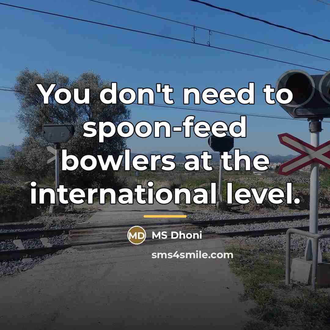 “You don't need to spoon-feed bowlers at the international level.…” quote by MS Dhoni