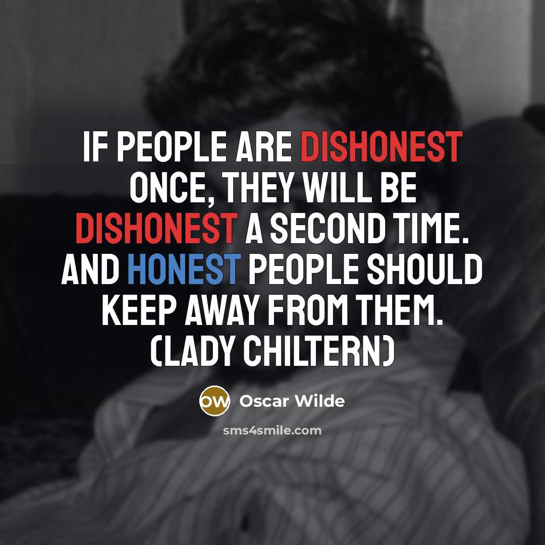 “If people are dishonest once, they will be dishonest a…” quote by Oscar Wilde