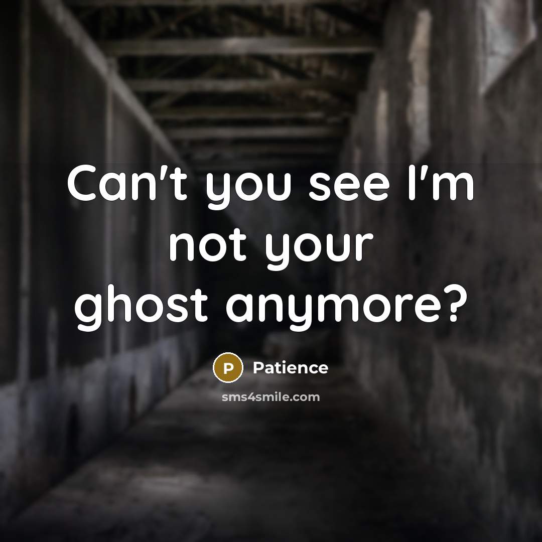 “Can't you see I'm not your ghost anymore?…” quote by Patience