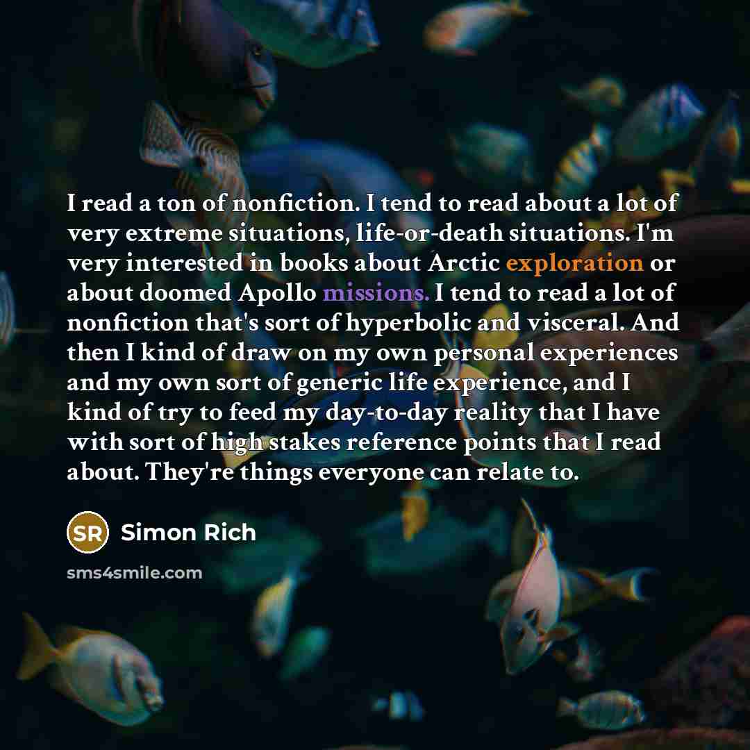 “I read a ton of nonfiction. I tend to read…” quote by Simon Rich