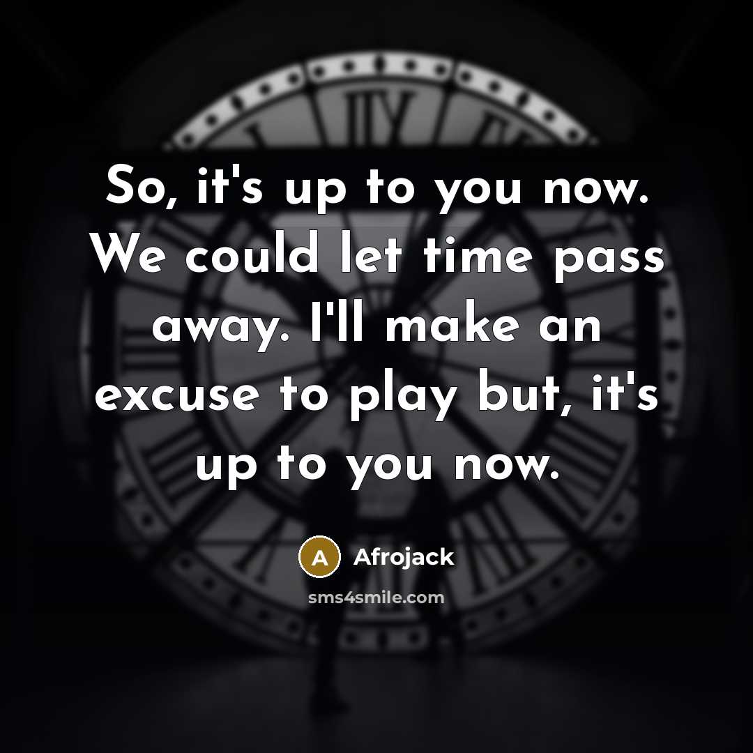 “So, it's up to you now. We could let time…” quote by Afrojack