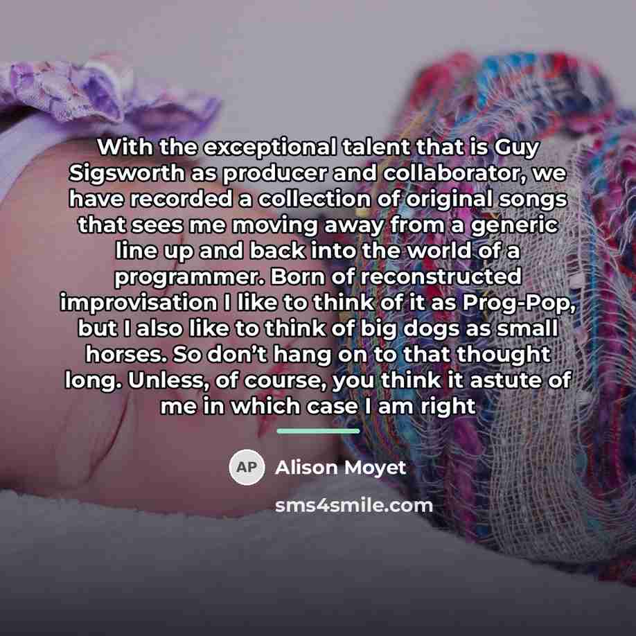 “With the exceptional talent that is Guy Sigsworth as producer…” quote by Alison Moyet