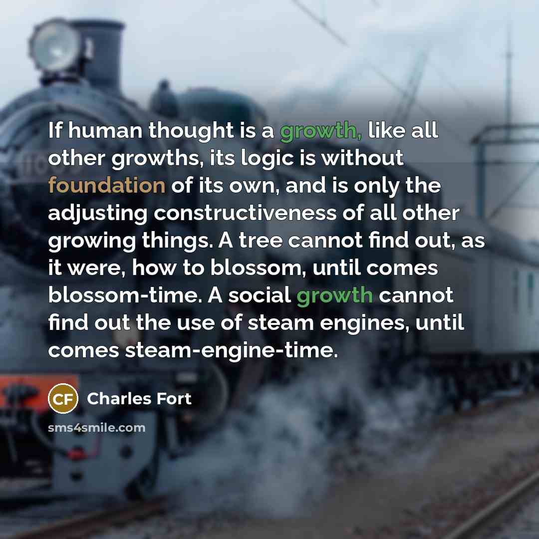 “If human thought is a growth, like all other growths,…” quote by Charles Fort