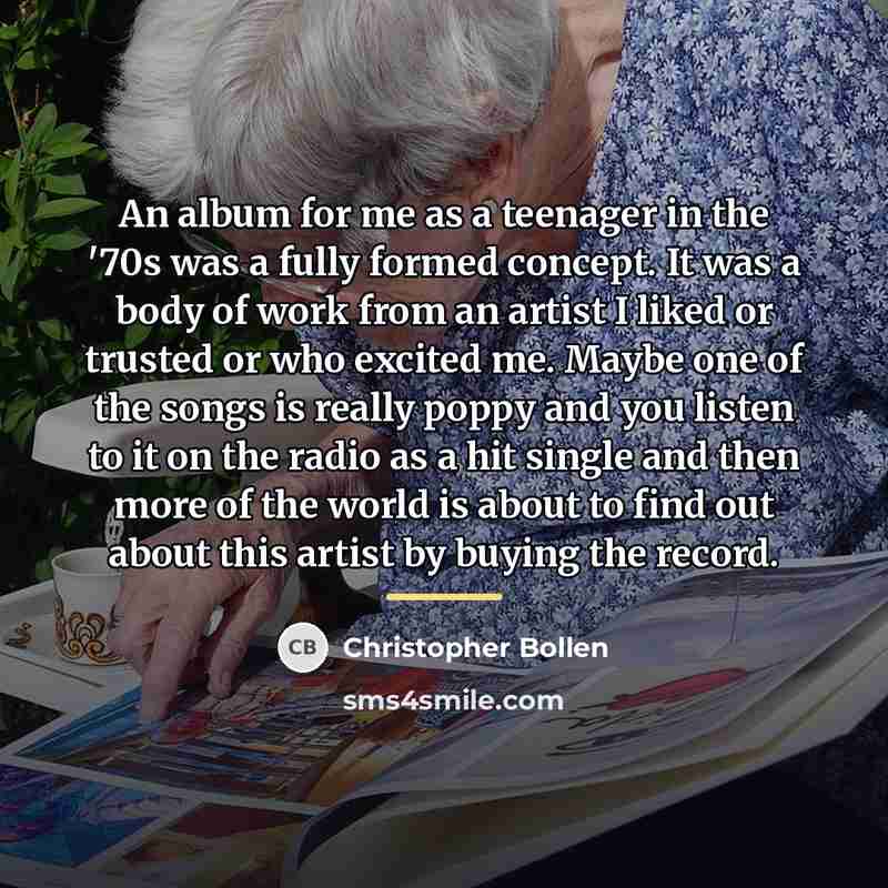 “An album for me as a teenager in the '70s…” quote by Christopher Bollen