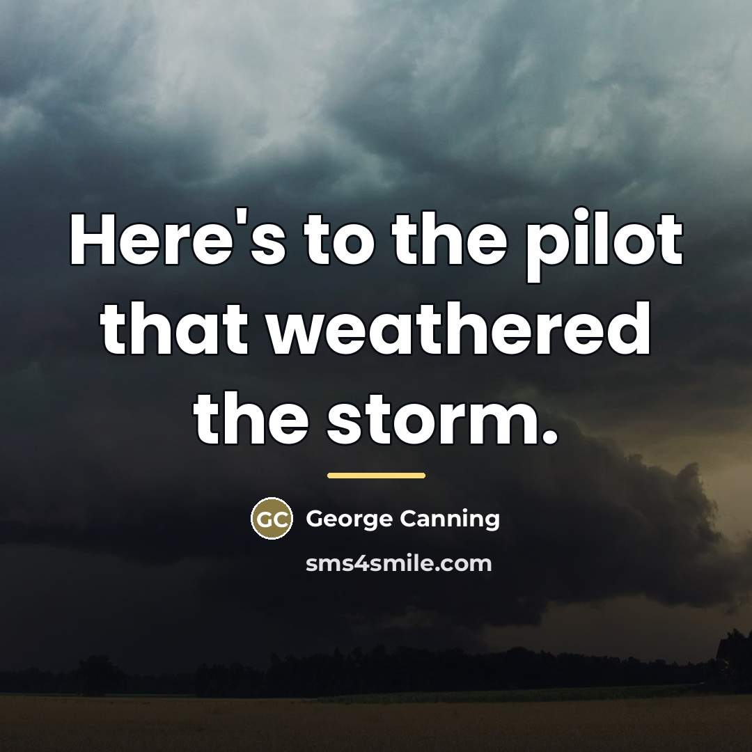 “Here's to the pilot that weathered the storm.…” quote by George Canning
