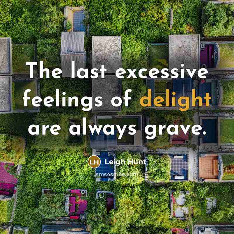 “The last excessive feelings of delight are always grave.…” quote by Leigh Hunt