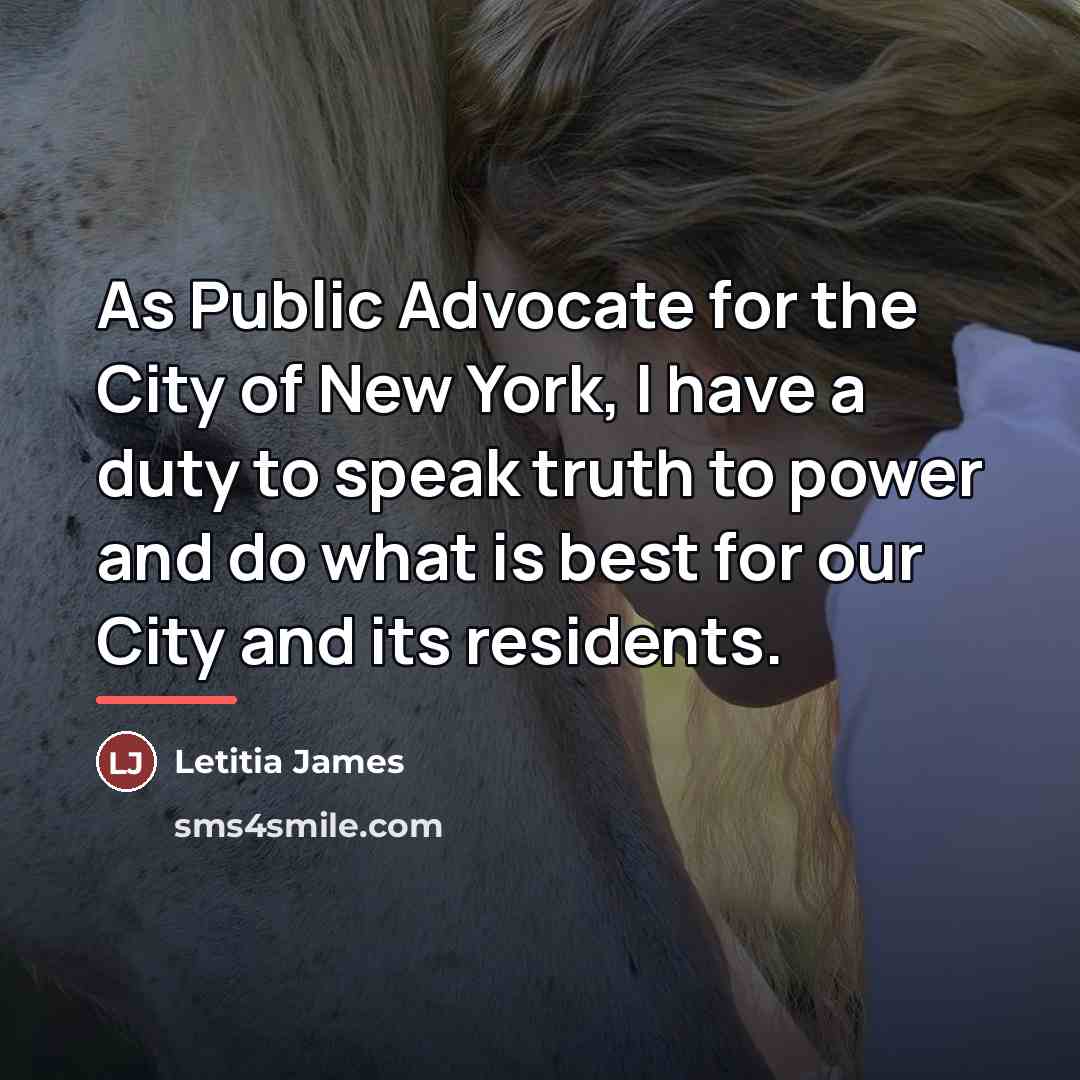 “As Public Advocate for the City of New York, I…” quote by Letitia James