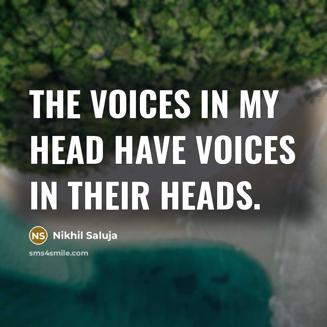 “The voices in my head have voices in their heads.…” quote by Nikhil Saluja