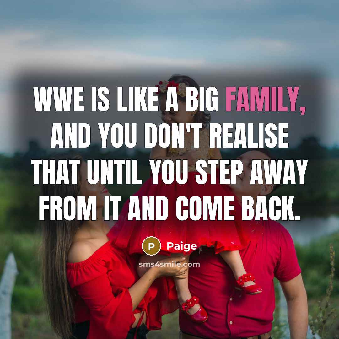 “WWE is like a big family, and you don't realise…” quote by Paige