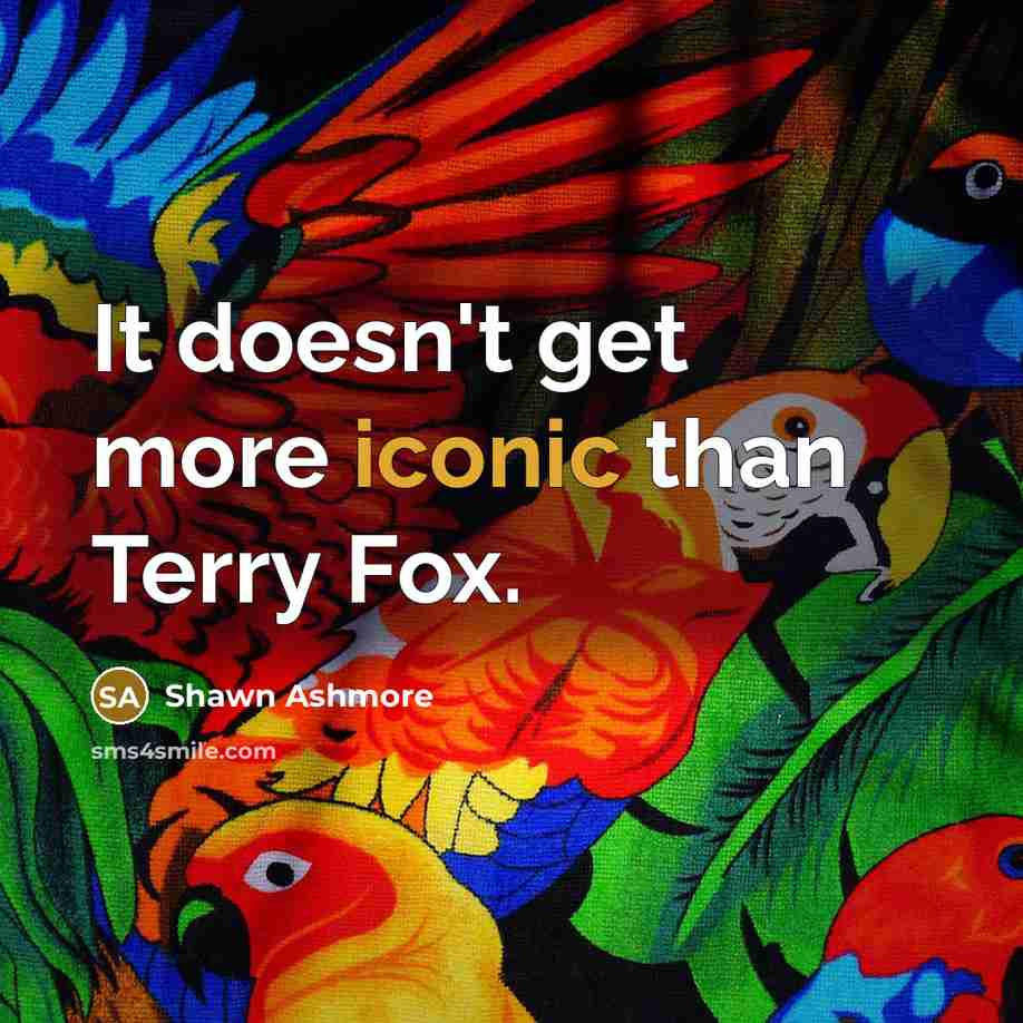 “It doesn't get more iconic than Terry Fox.…” quote by Shawn Ashmore