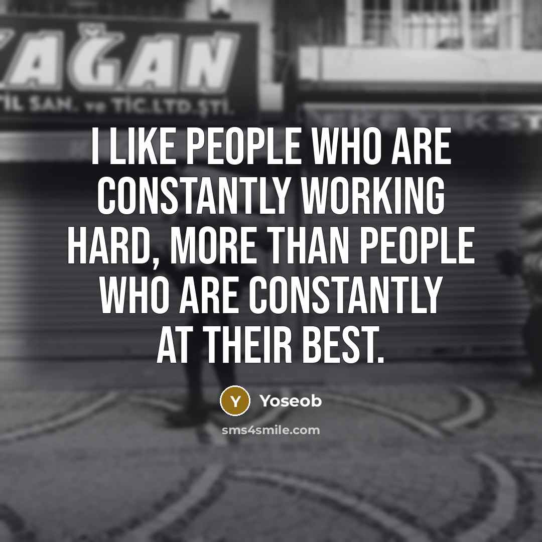 “I like people who are constantly working hard, more than…” quote by Yoseob