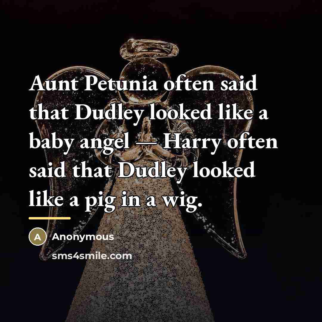 “Aunt Petunia often said that Dudley looked like a baby…” quote by Anonymous