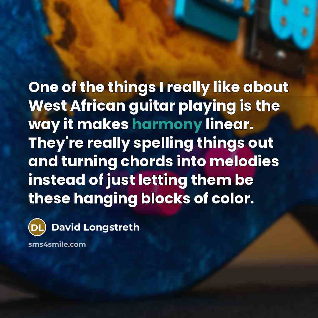 “One of the things I really like about West African…” quote by David Longstreth