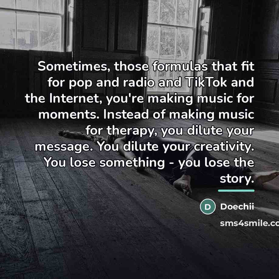 “Sometimes, those formulas that fit for pop and radio and…” quote by Doechii