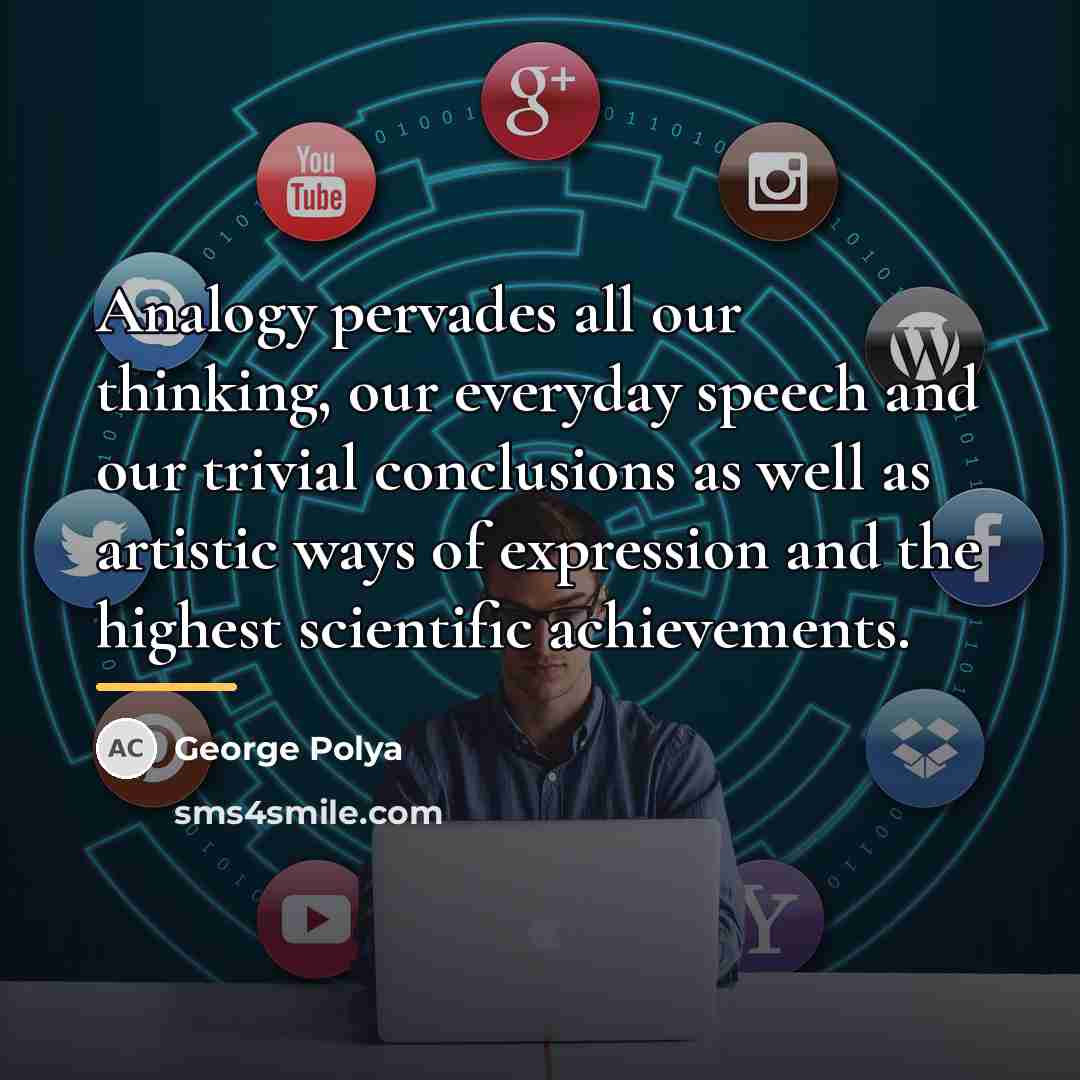 “Analogy pervades all our thinking, our everyday speech and our…” quote by George Polya