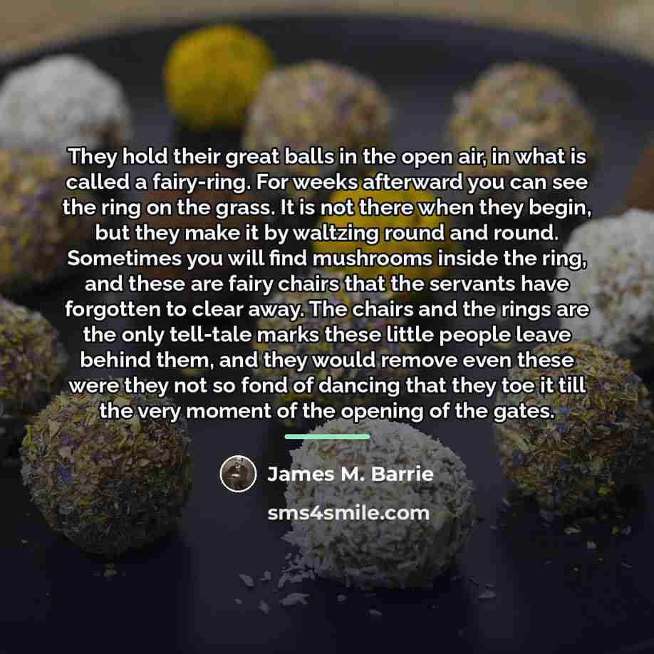 “They hold their great balls in the open air, in…” quote by James M. Barrie